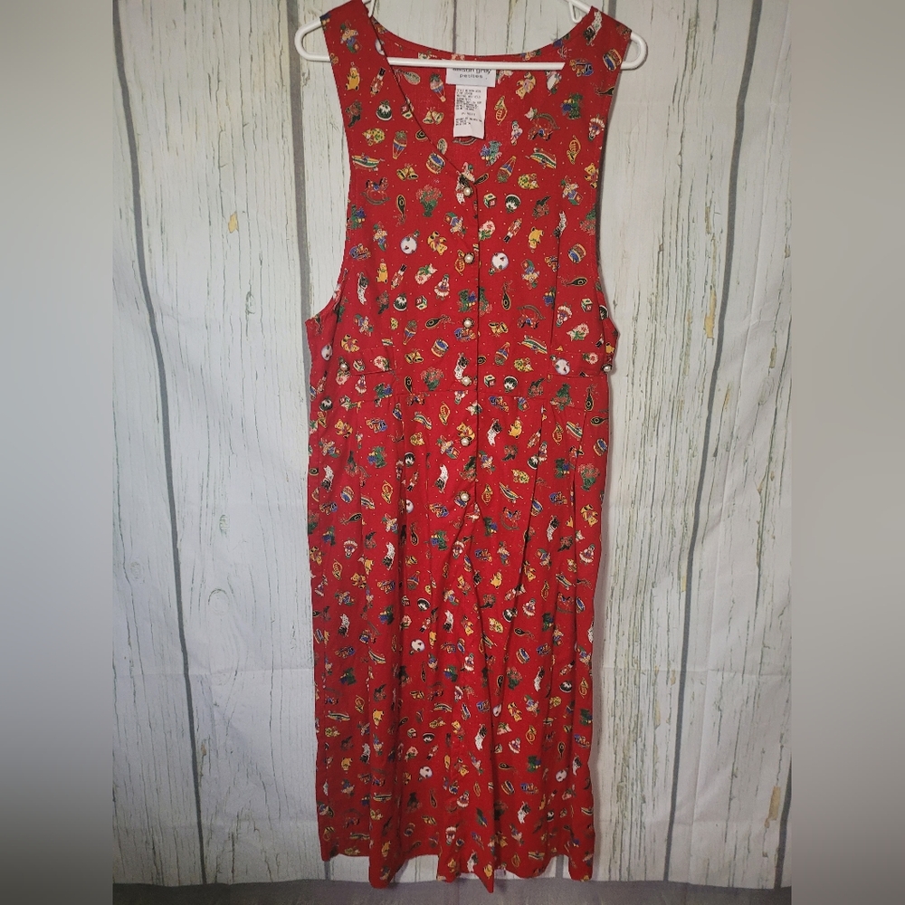 Vintage Allison Gray Petites Christmas Dress